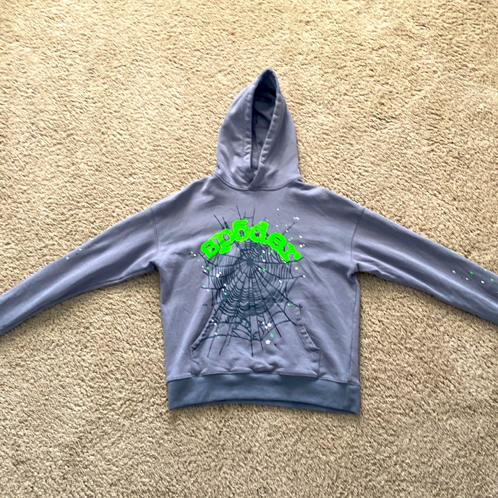 Sp5der Wait Web Hoodie color slate gray